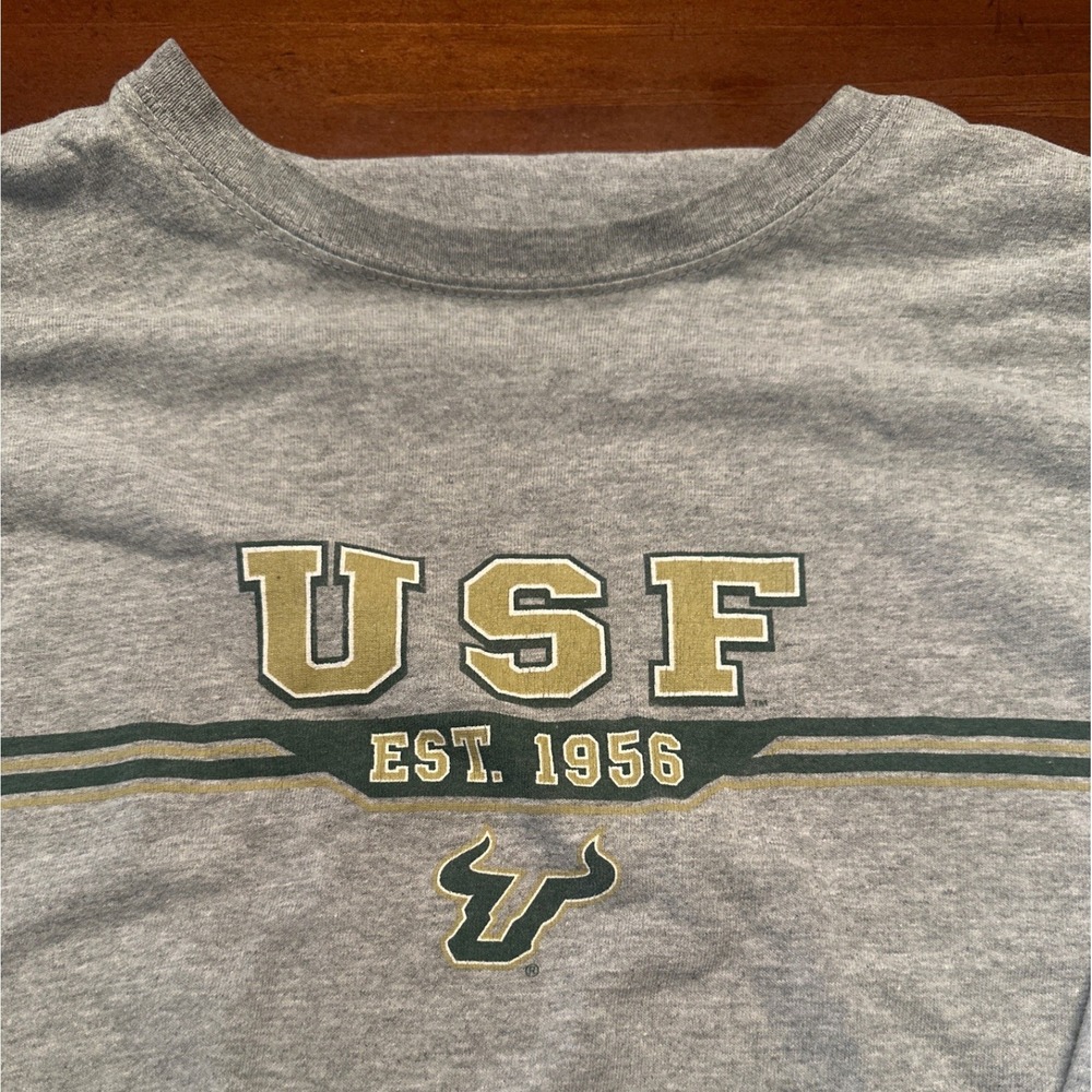 Cotton Exchange T-Shirt Mens XL Gray Excellent USF Bulls Long Sleeve USA Made